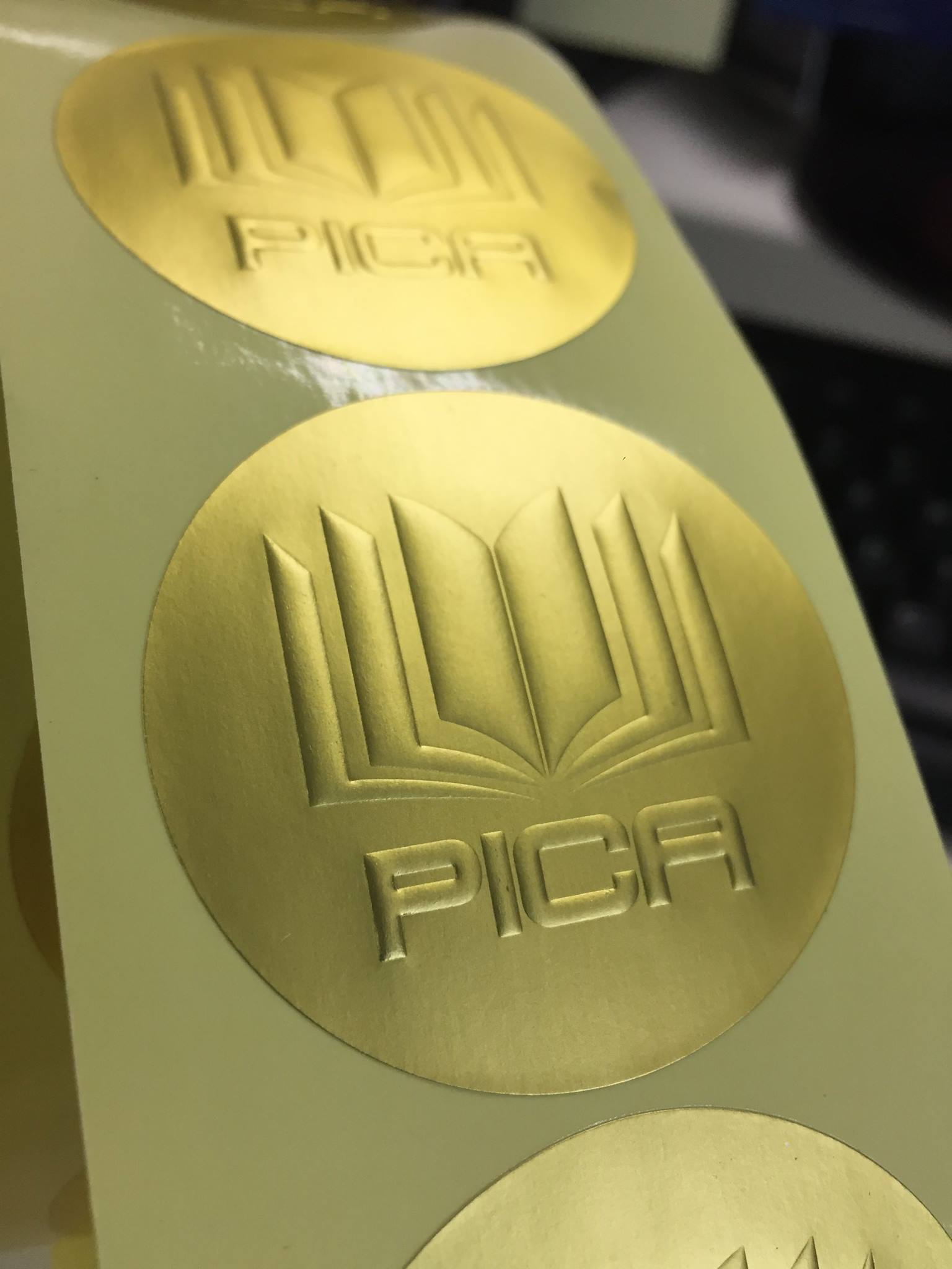 embossed stickers