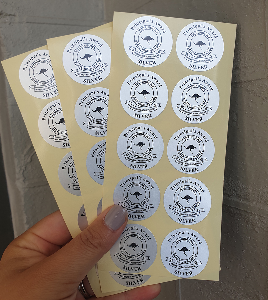 silver school award stickers